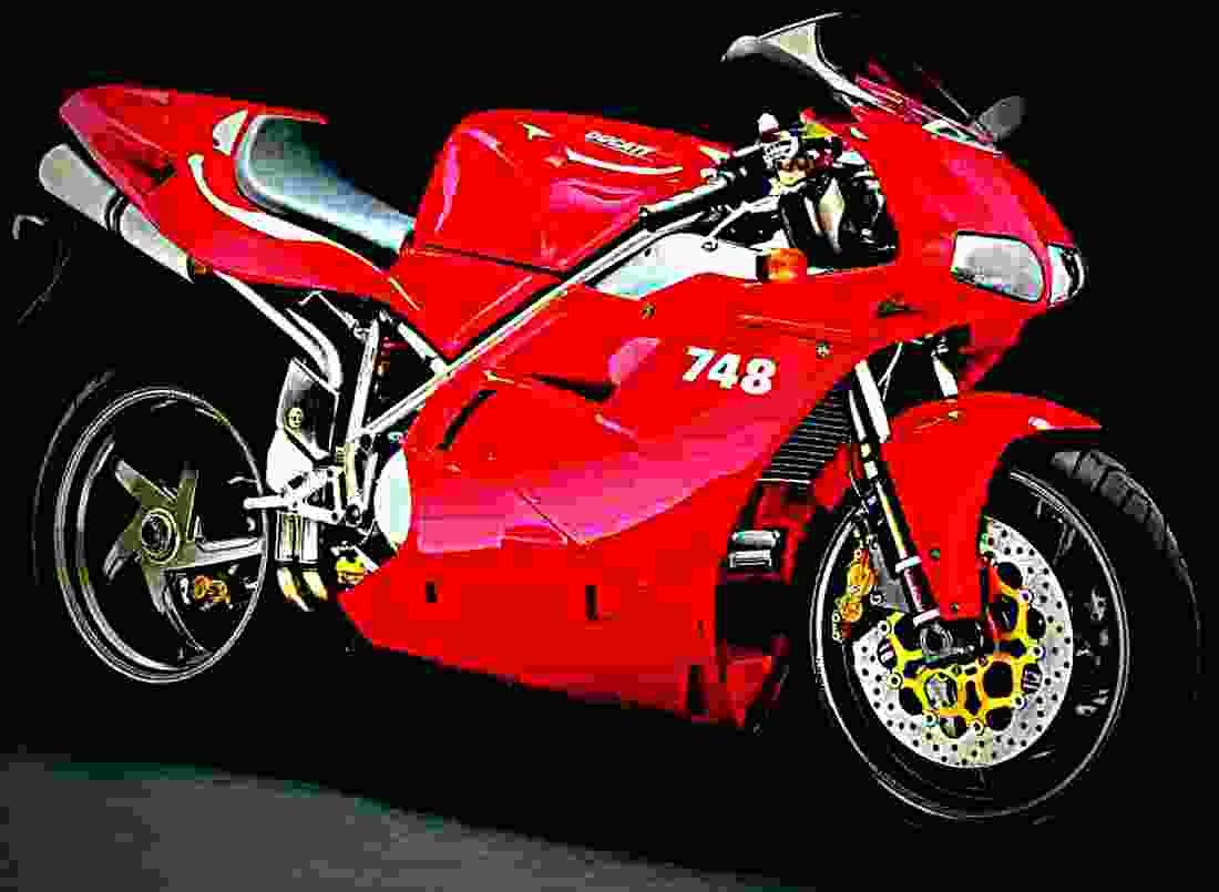 Ducati 748 Biposto 1999 1 motorbike A4 Photo Print