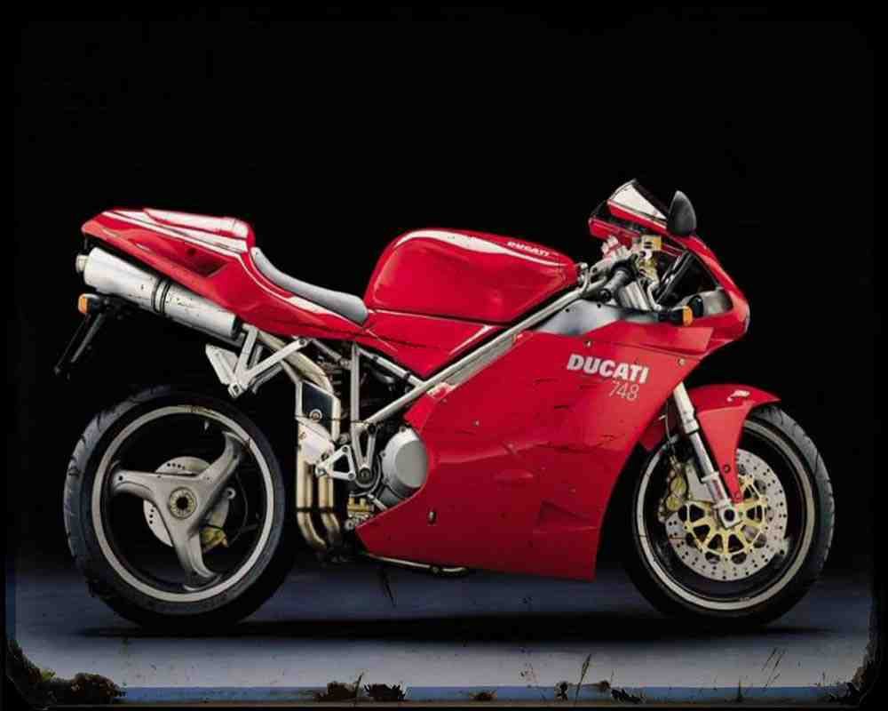 Ducati 748S 00 2 Motorbike Vintage Aged A4 Photo Print