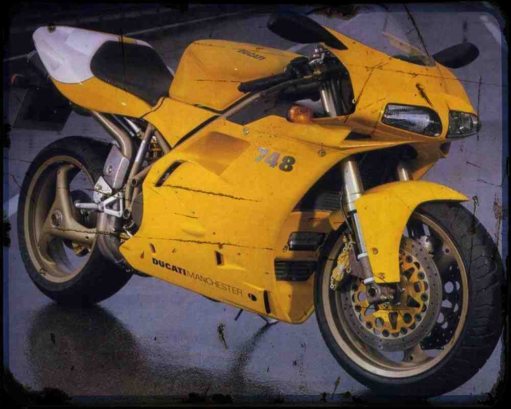 Ducati 748Sps 98 1 Motorbike Vintage Aged A4 Photo Print