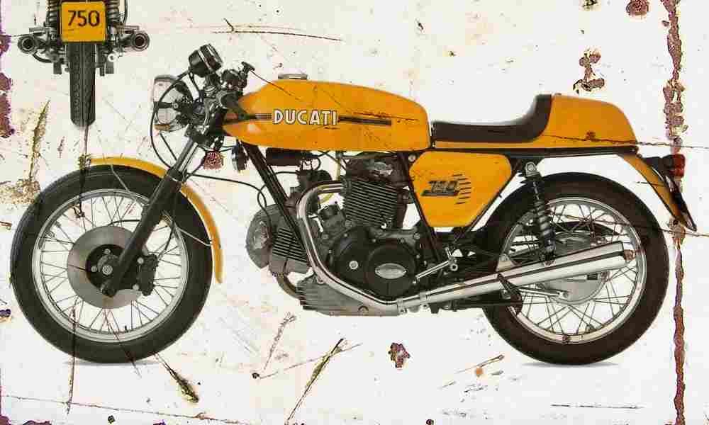 Ducati 750 1973 Aged Vintage A4 Photo Print