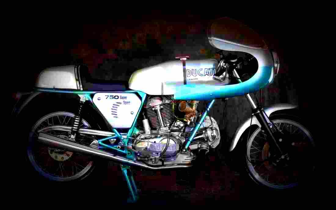 Ducati 750 SS 1973 6 motorbike A4 Photo Print
