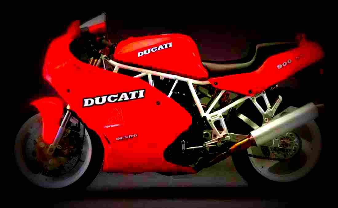 Ducati 750 SS 1997 2 motorbike A4 Photo Print