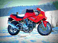 Ducati 750 SS 1998 2 motorbike A4 Photo Print