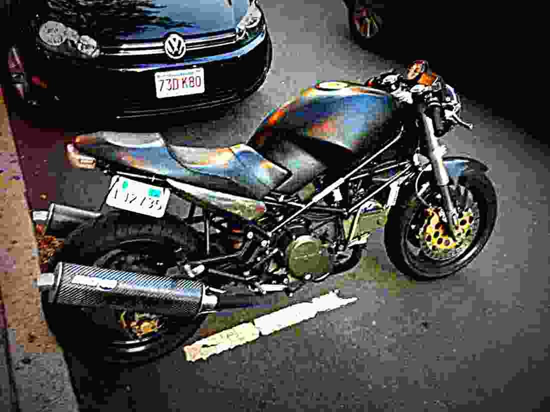 Ducati 750 Sport Dark FF 2001 2 motorbike A4 Photo Print