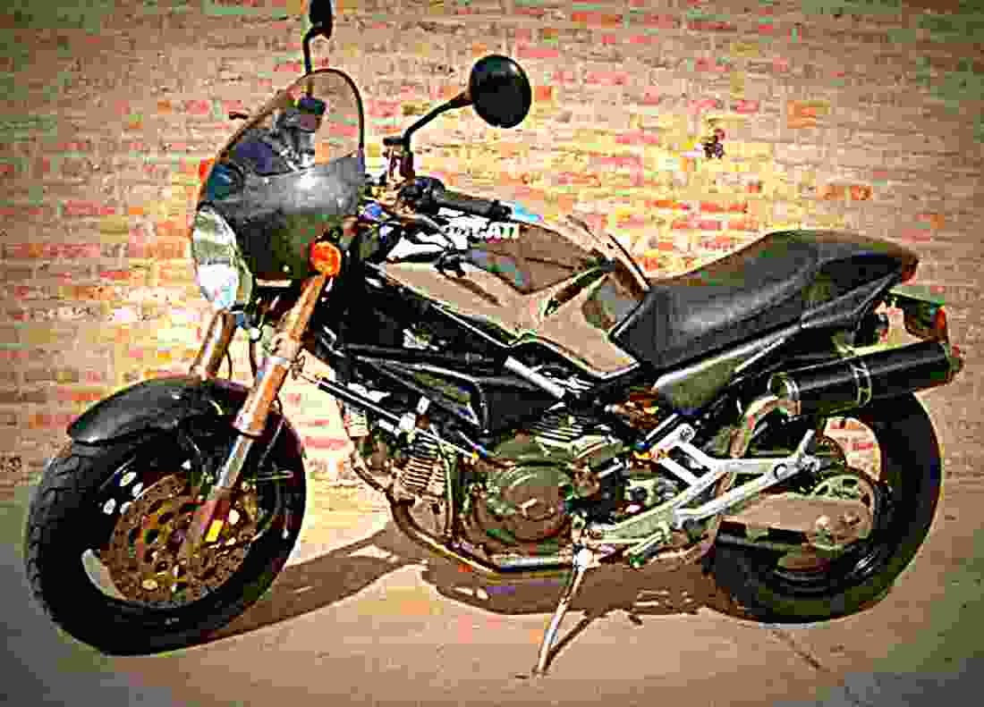 Ducati 750 Sport Dark FF 2001 3 motorbike A4 Photo Print