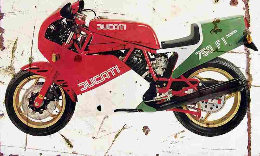 Ducati 750F1 1987 Aged Vintage A4 Photo Print