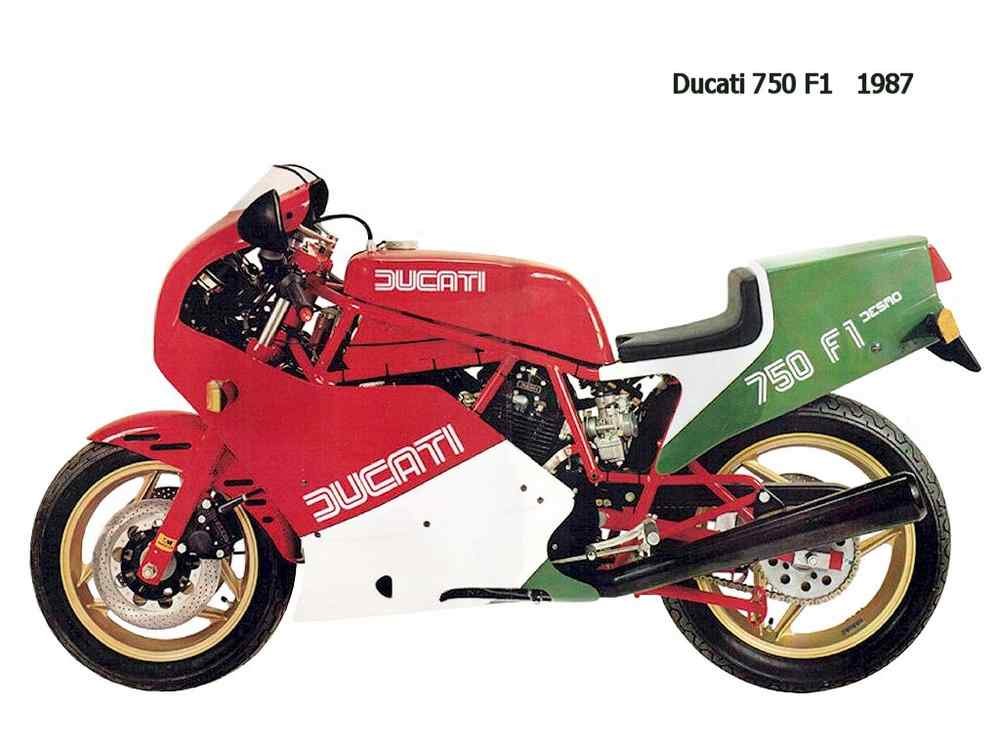 Ducati 750F1 1987 motorbike A4 Photo Print