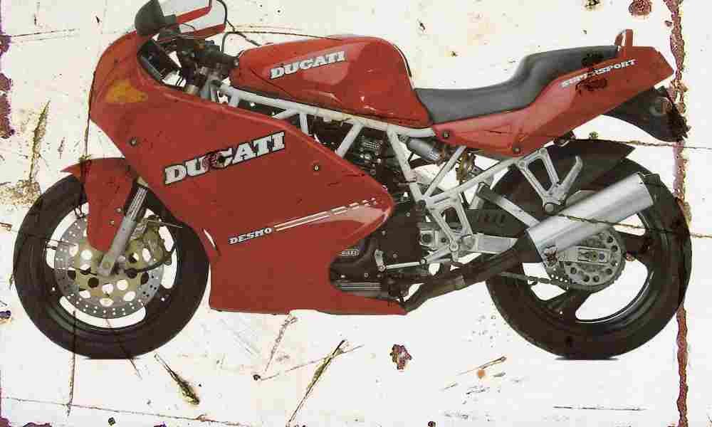 Ducati 750SS 1996 Aged Vintage A4 Photo Print
