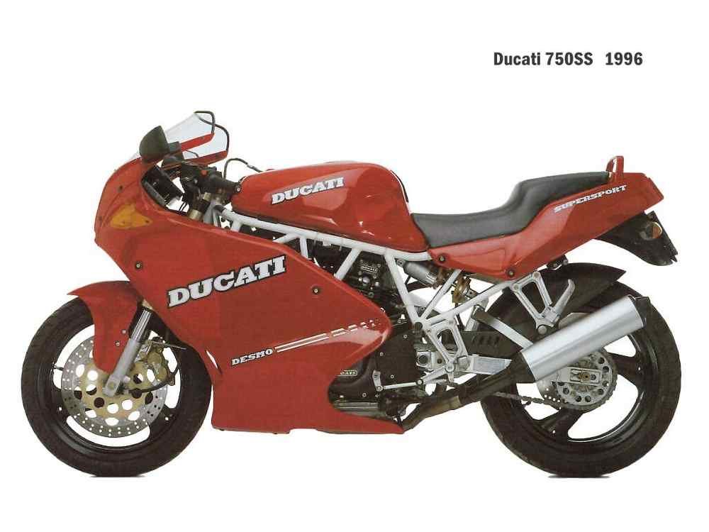 Ducati 750SS 1996 motorbike A4 Photo Print