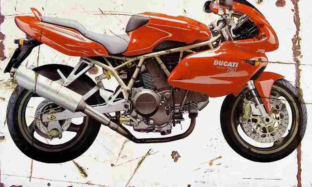 Ducati 750SS 2000 Aged Vintage A4 Photo Print