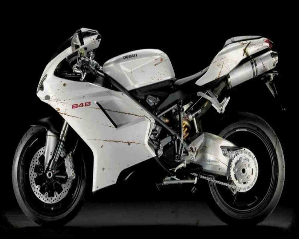 Ducati 848 08 4 Motorbike Vintage Aged A4 Photo Print