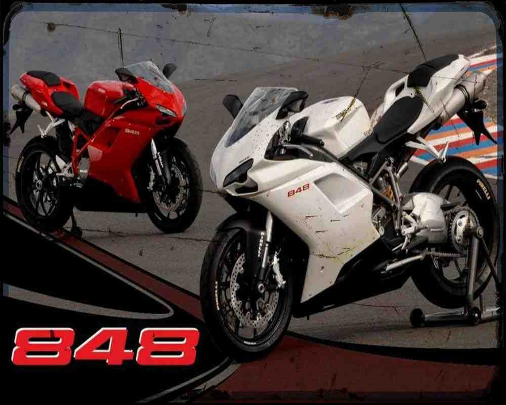 Ducati 848 09 1 Motorbike Vintage Aged A4 Photo Print