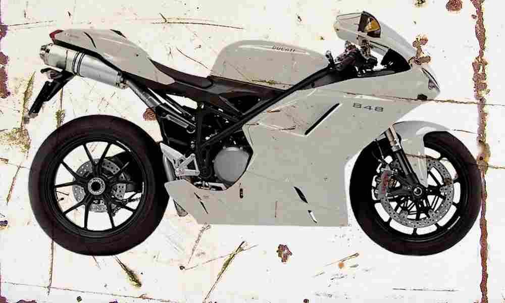 Ducati 848 2008 Aged Vintage A4 Photo Print