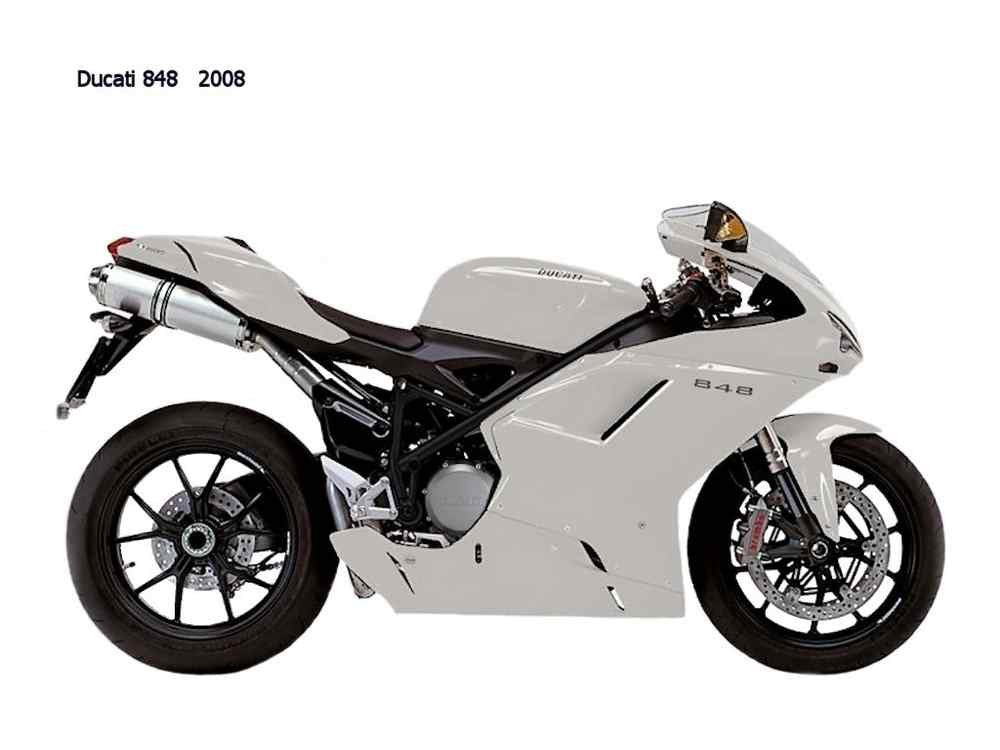 Ducati 848 2008 motorbike A4 Photo Print