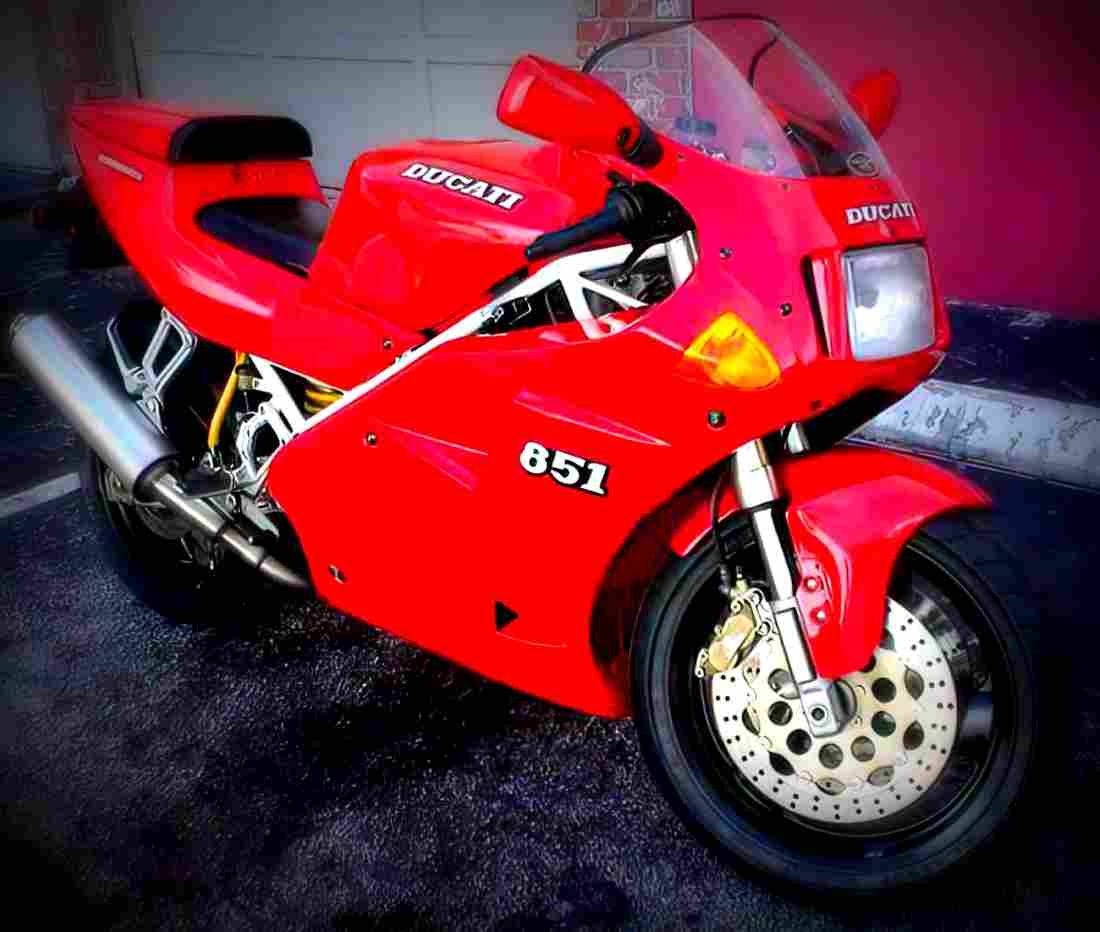 Ducati 851 Strada 1990 1 motorbike A4 Photo Print