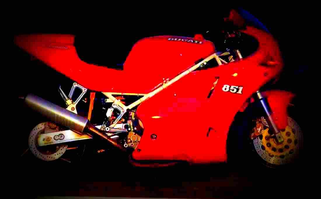 Ducati 851 Strada 1990 5 motorbike A4 Photo Print