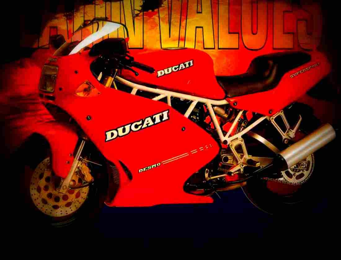 Ducati 851 Strada 1991 2 motorbike A4 Photo Print