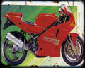 Ducati 888 Strada 94 Motorbike Vintage Aged A4 Photo Print