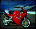Ducati 888Spo 3 Motorbike Vintage Aged A4 Photo Print