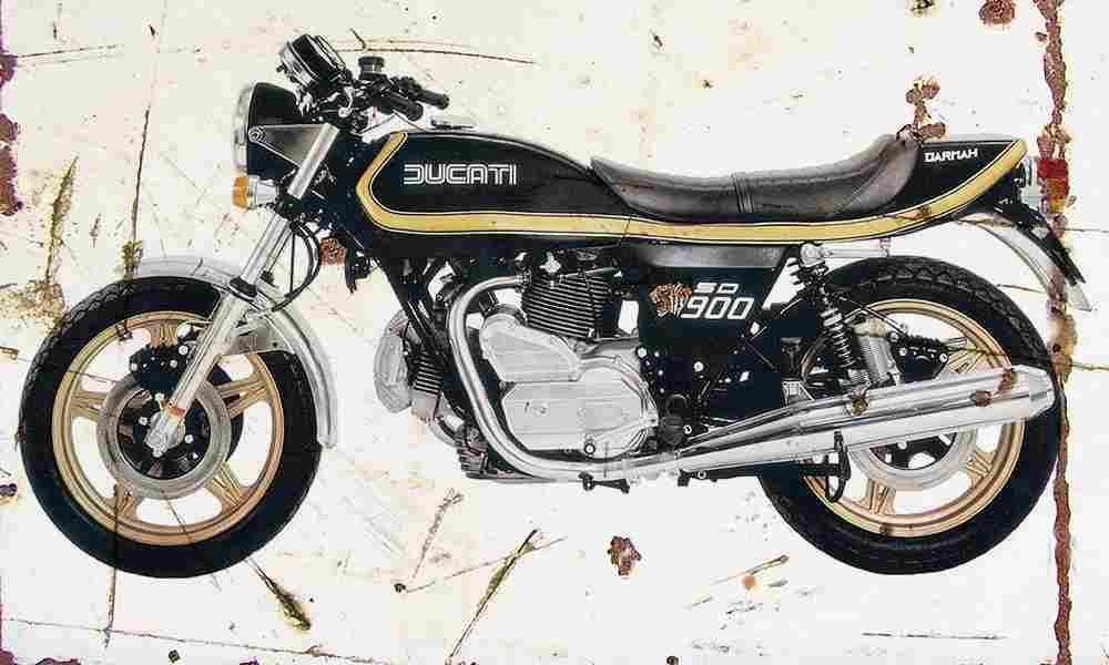 Ducati 900SD Darmah 1979 Aged Vintage A4 Photo Print