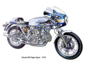 Ducati 900SS 1978 ghosted motorbike A4 Photo Print