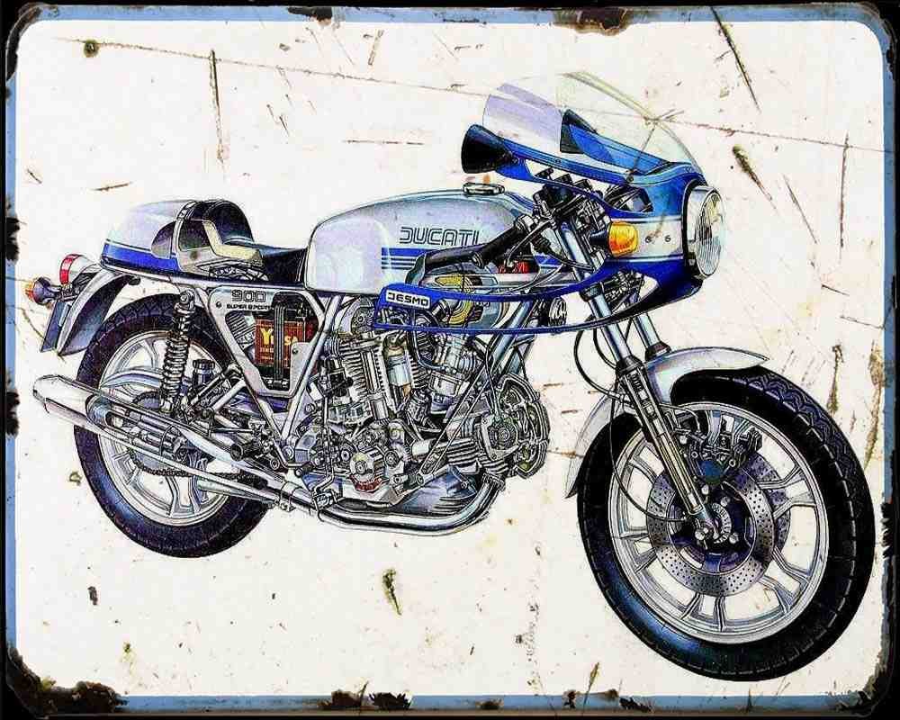 Ducati 900Ss 77 2 Motorbike Vintage Aged A4 Photo Print