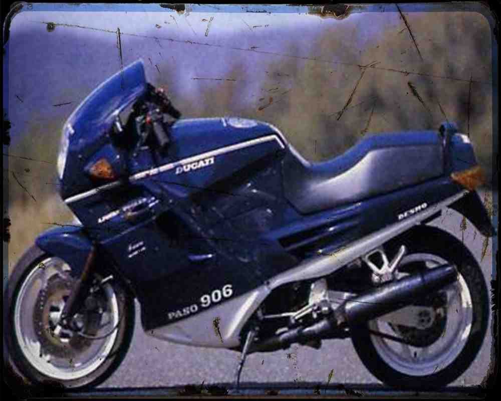 Ducati 906 Paso 4 Motorbike Vintage Aged A4 Photo Print