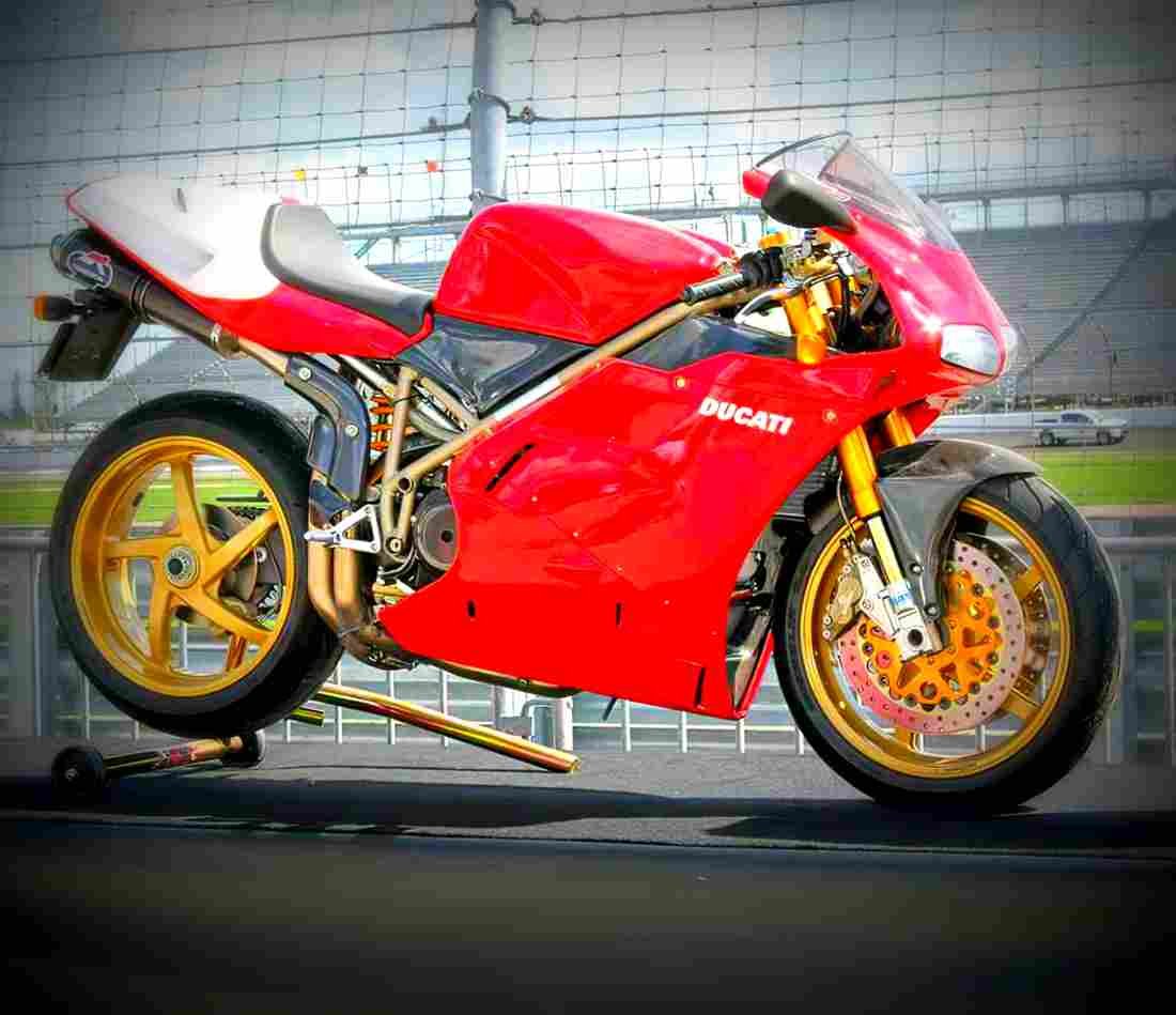 Ducati 916 SPS 1998 4 motorbike A4 Photo Print
