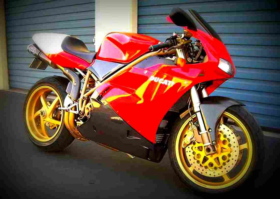 Ducati 916 SPS 1998 5 motorbike A4 Photo Print