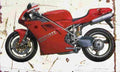 Ducati 916 Strada 1994 Aged Vintage A4 Photo Print