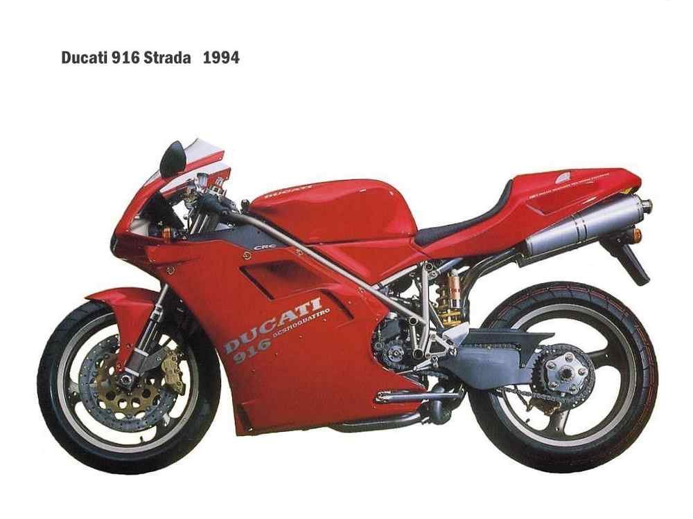 Ducati 916 Strada 1994 motorbike A4 Photo Print