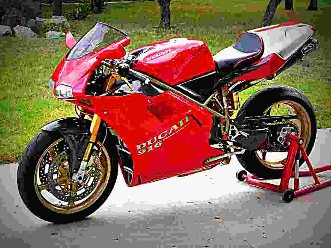 Ducati 916 Strada 1995 1 motorbike A4 Photo Print