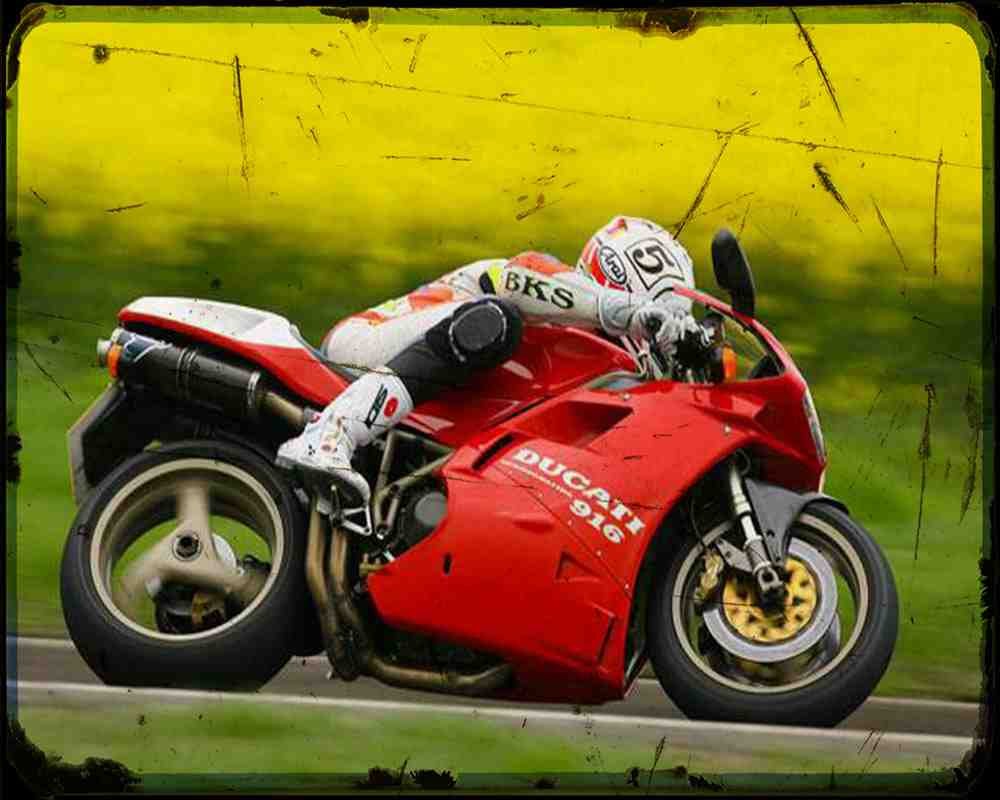 Ducati 916Sp Motorbike Vintage Aged A4 Photo Print