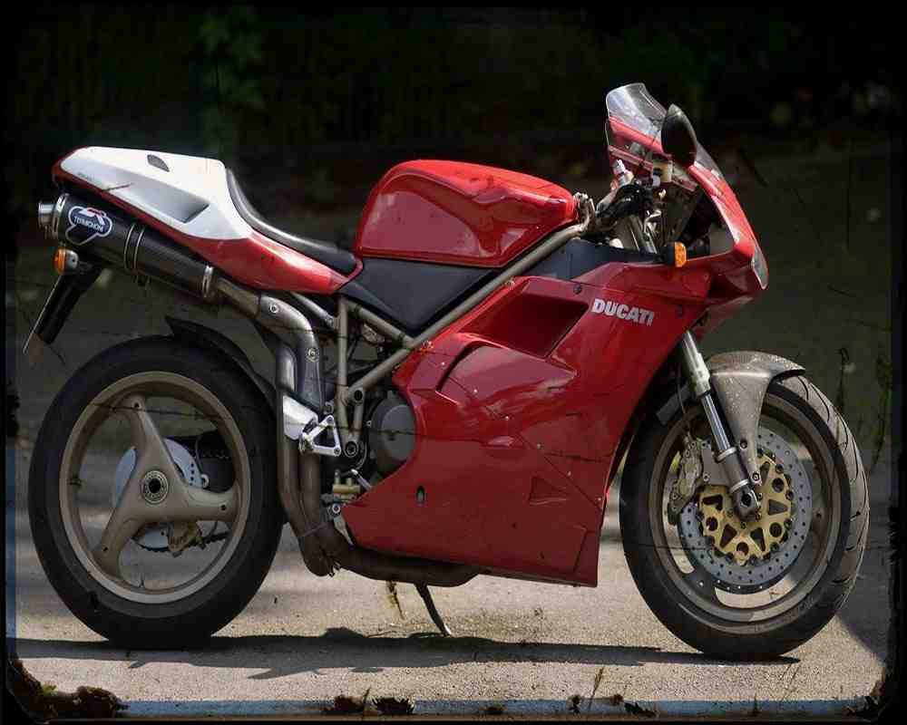 Ducati 916Sps 98 Motorbike Vintage Aged A4 Photo Print