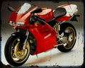 Ducati 916Sps Motorbike Vintage Aged A4 Photo Print