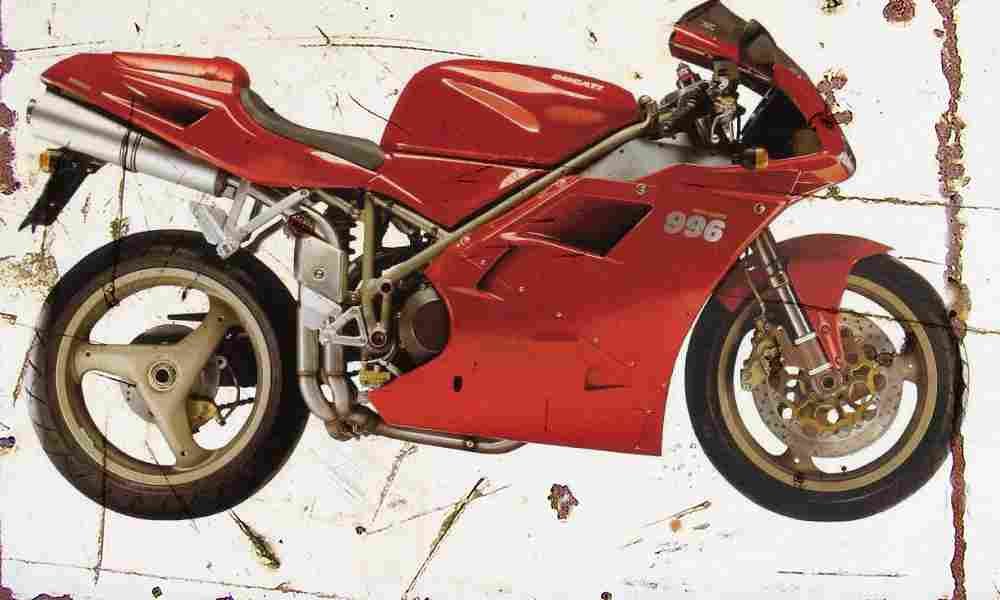 Ducati 996 1999 Aged Vintage A4 Photo Print