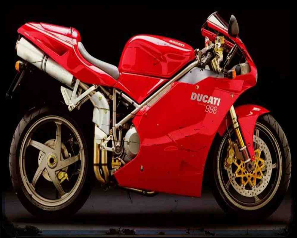 Ducati 998 02 3 Motorbike Vintage Aged A4 Photo Print