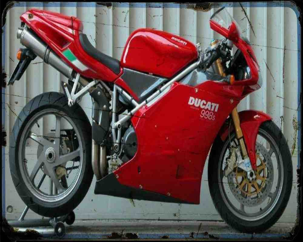 Ducati 998S Fe 04 Motorbike Vintage Aged A4 Photo Print