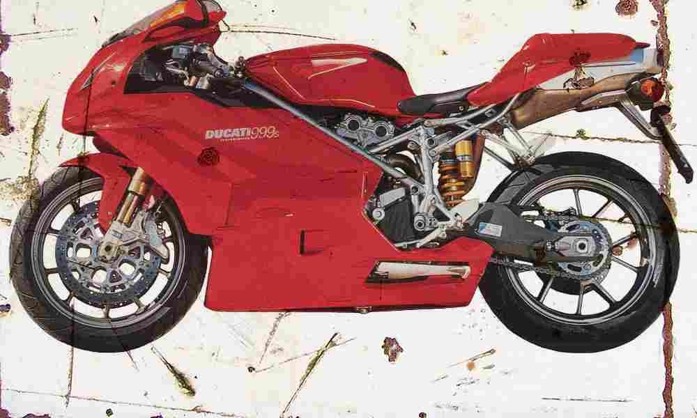 Ducati 999S 2003 Aged Vintage A4 Photo Print