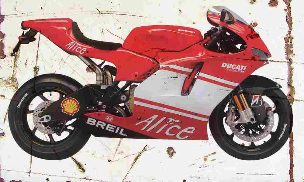Ducati DesmosediciRR 2007 Aged Vintage A4 Photo Print
