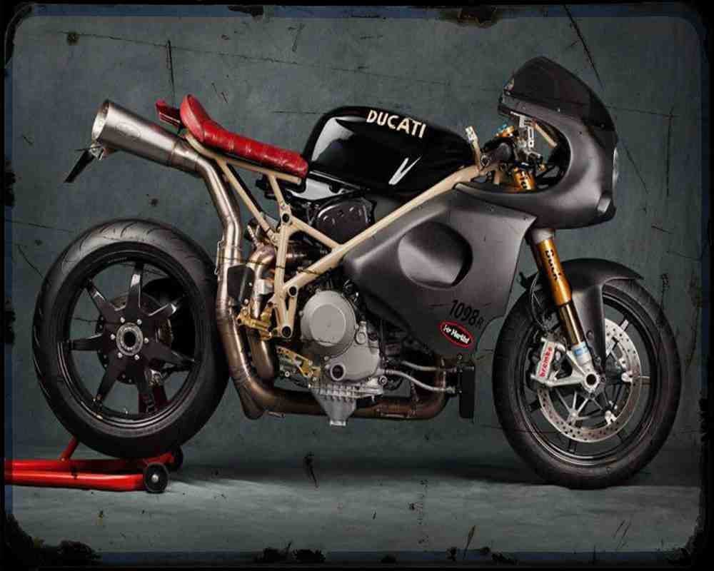 Ducati Flash Back Endurance 2 Motorbike Vintage Aged A4 Photo Print