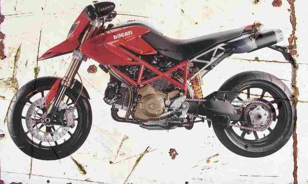 Ducati Hypermotard 2006 Aged Vintage A4 Photo Print