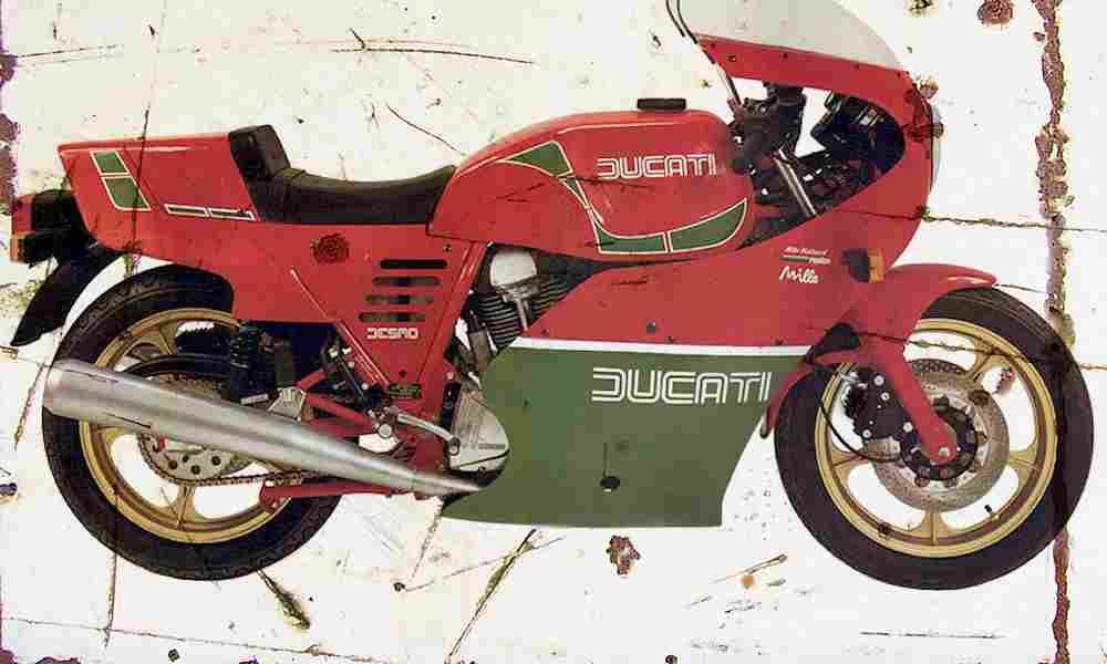 Ducati MHR Mille 1986 Aged Vintage A4 Photo Print