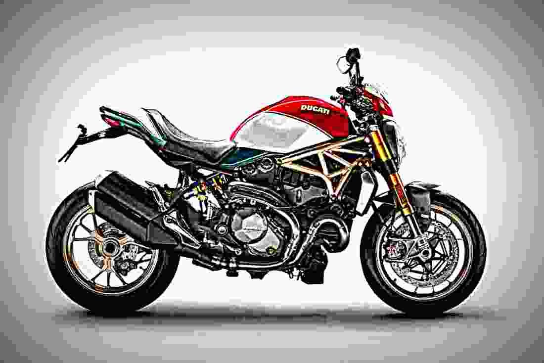 Ducati Monster 1200 S 2019 2 motorbike A4 Photo Print