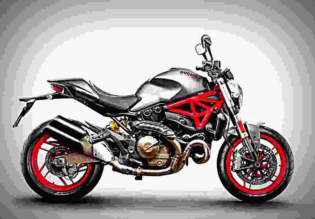 Ducati Monster 821 2019 3 motorbike A4 Photo Print