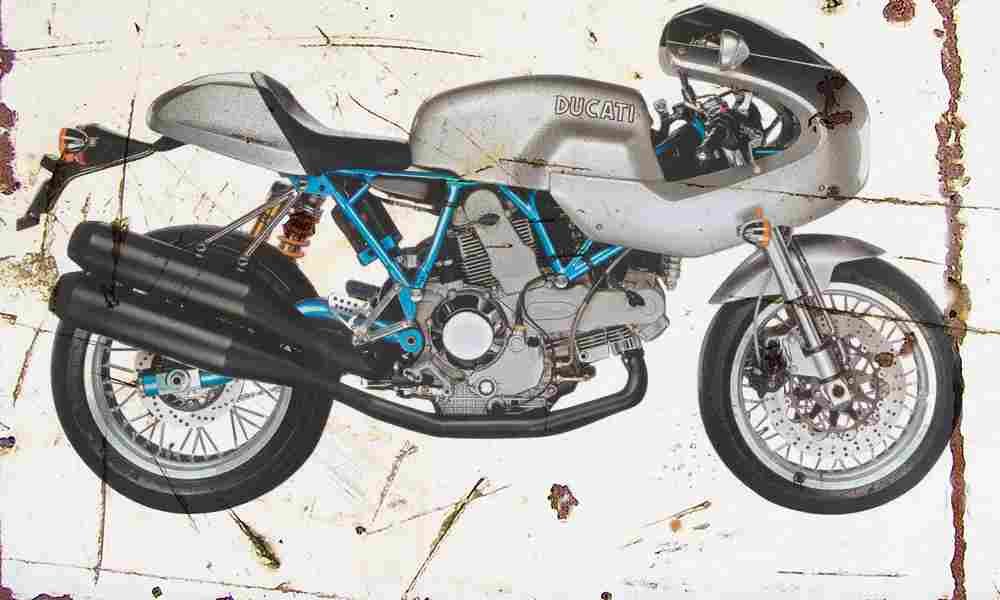 Ducati PaulSmart 1000 2004 Aged Vintage A4 Photo Print