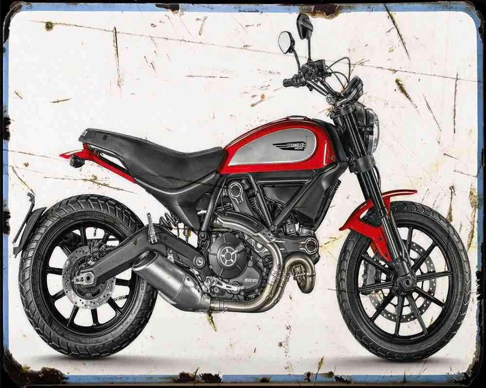 Ducati Scramber Icon 15 03 Motorbike Vintage Aged A4 Photo Print