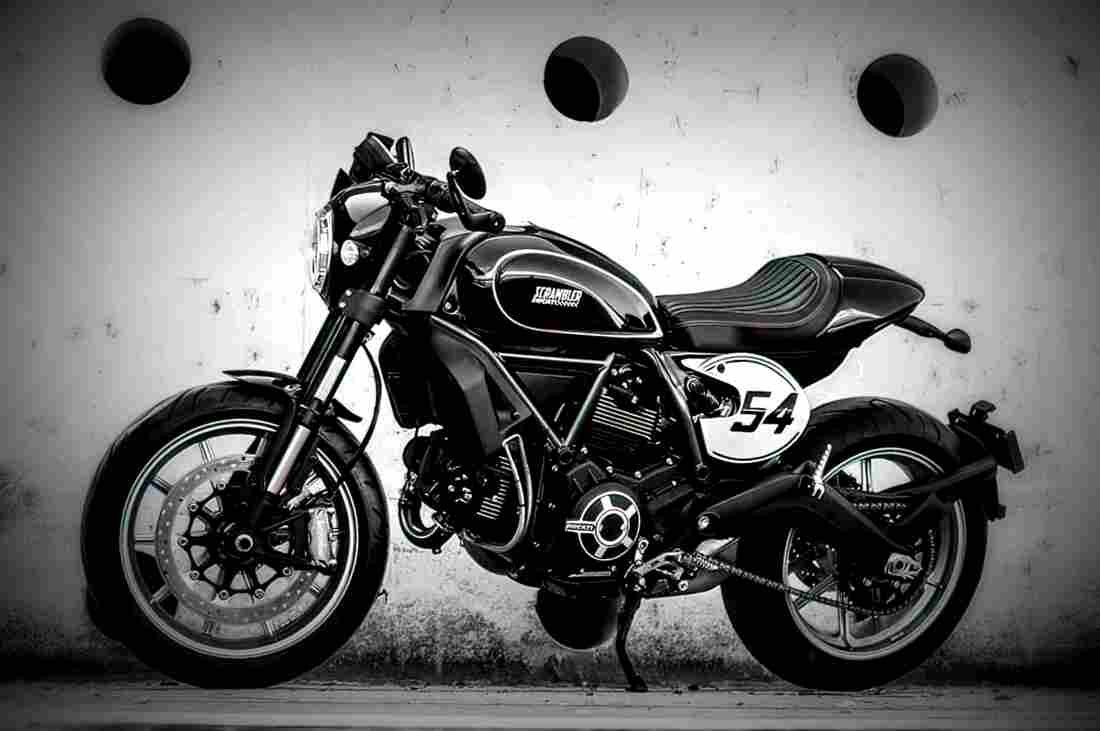 Ducati Scrambler Cafe Racer 2018 2 motorbike A4 Photo Print