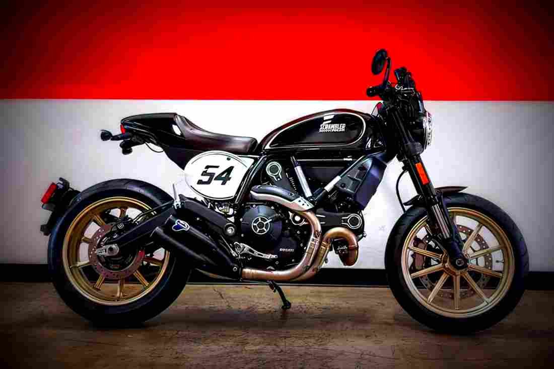 Ducati Scrambler Cafe Racer 2018 3 motorbike A4 Photo Print