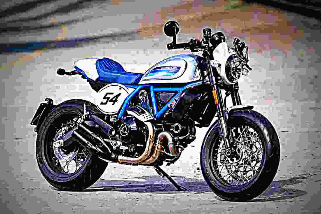 Ducati Scrambler Cafe Racer 2019 2 motorbike A4 Photo Print